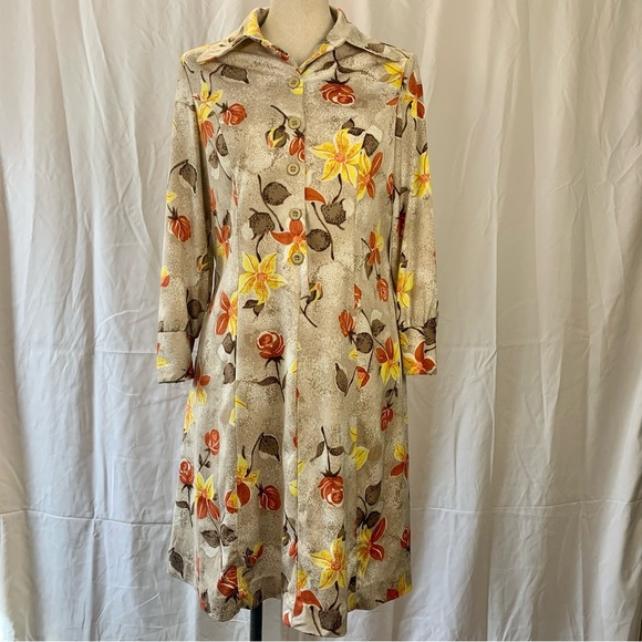 Vintage 70s Floral Dress - Picture 1 of 9
